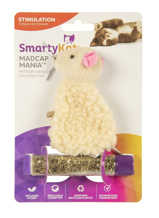 SmartyKat Madcap Mania Refillable Plush Catnip Cat Toy, Includes Catnip Tube - Randomly Selected Color, One Size