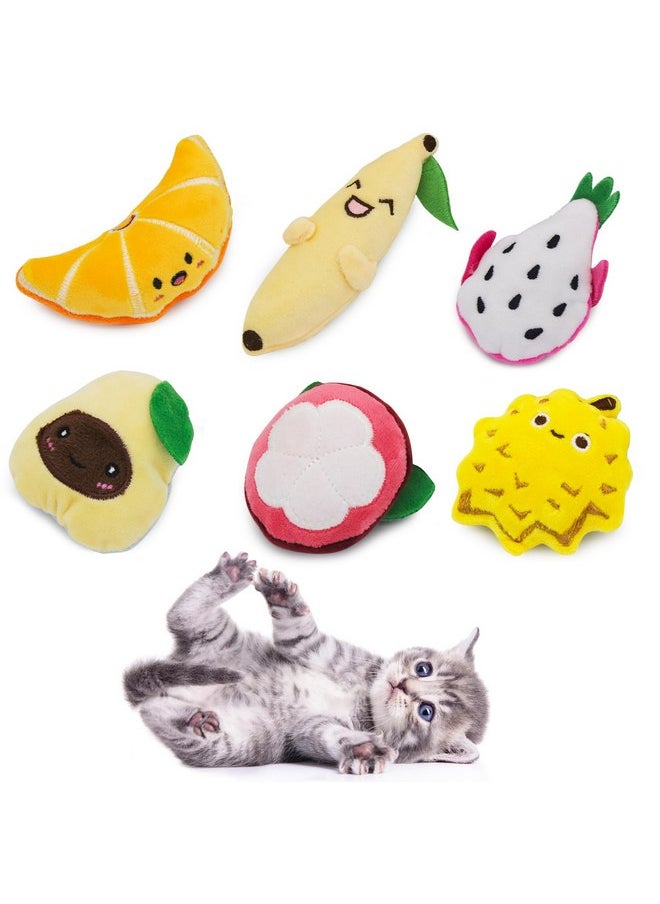 Andiker Cat Catnip Toy for Cats, 6 Pcs Fruit Type Cat Chew Toy with Catnip, Soft&Cute Plush Cat Toys for Indoor Cats to Playing Chewing Teeth Cleaning Cat Interactive Toys (6pcs)