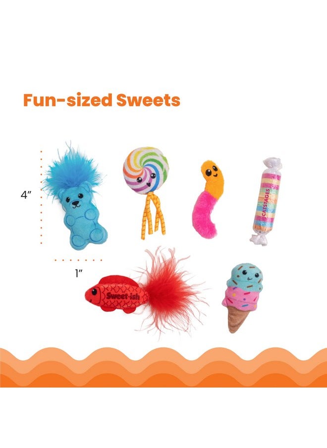 Catstages Kitty Sweet Treats Plush Catnip Cat Toys - 6 Pack