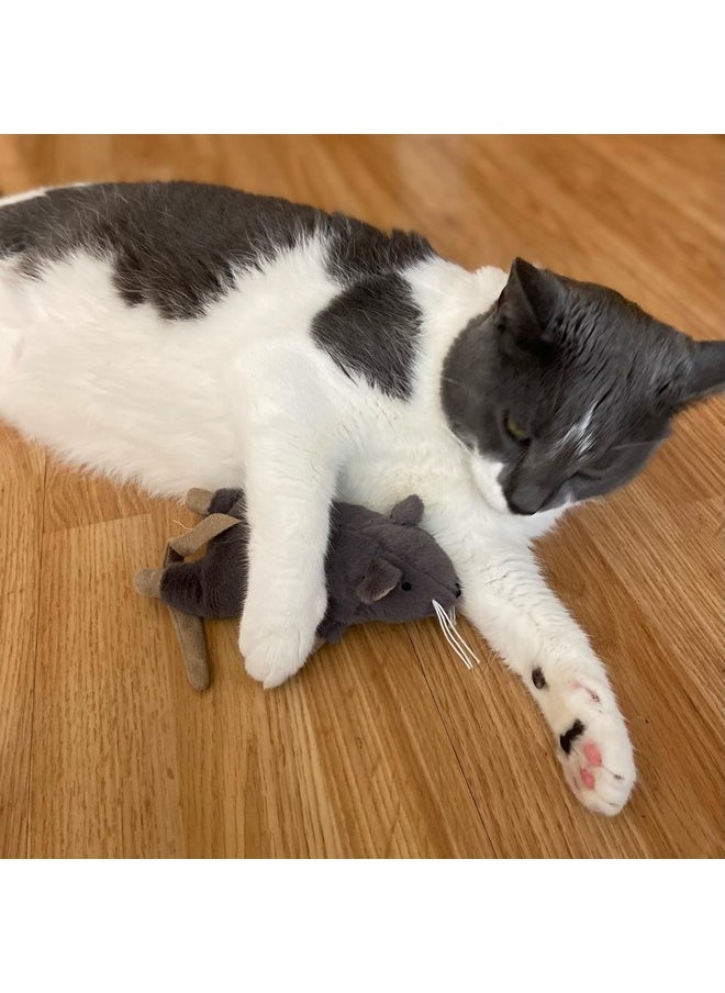 SPOT Big Mouse Bertha with Catnip - Lifelike Cat Toy, Fuzzy Mice with Catnip and Crinkle Sound, Large Size for Cuddling, Chasing, Playing - 7in Plush Toys, Assorted Colors