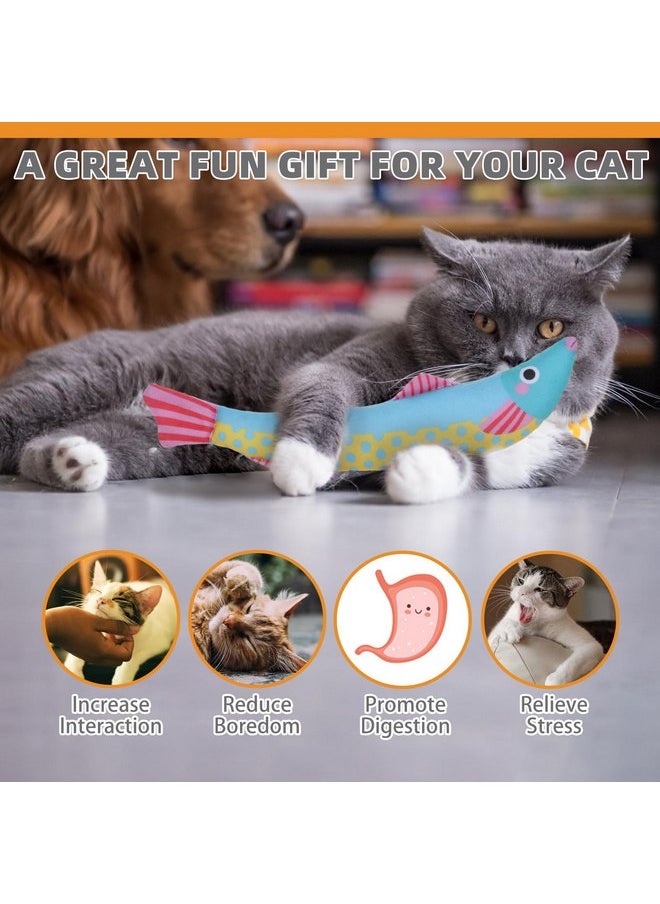 KOOLTAIL Cat Catnip Toys Saury Fish, 3 Pack Durable Soft Kicker Toy Filled with Natural Catnip Cotton, Self Play Interactive Bite Resistant Chew Teeth Cleaning Gift for Indoor Cats Kitten All Breeds