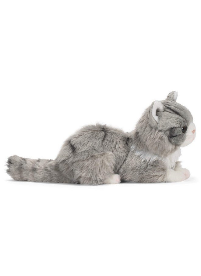 Sweet Maine Coon Cat Silver Grey 10 Inch Children'S Soft Plush Stuffed Animal Toy