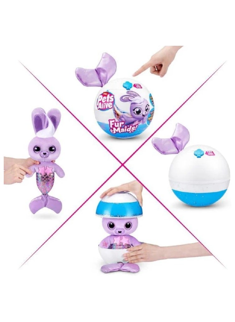 Zuru Pets Alive Furmaids Series 1 Assorted Colours, dazzling mermaids, 10 surprises to unbox, including mermaid accessories for shimmering fun.