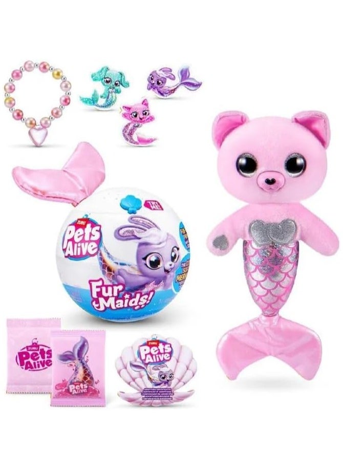 Zuru Pets Alive Furmaids Series 1 Assorted Colours, dazzling mermaids, 10 surprises to unbox, including mermaid accessories for shimmering fun.