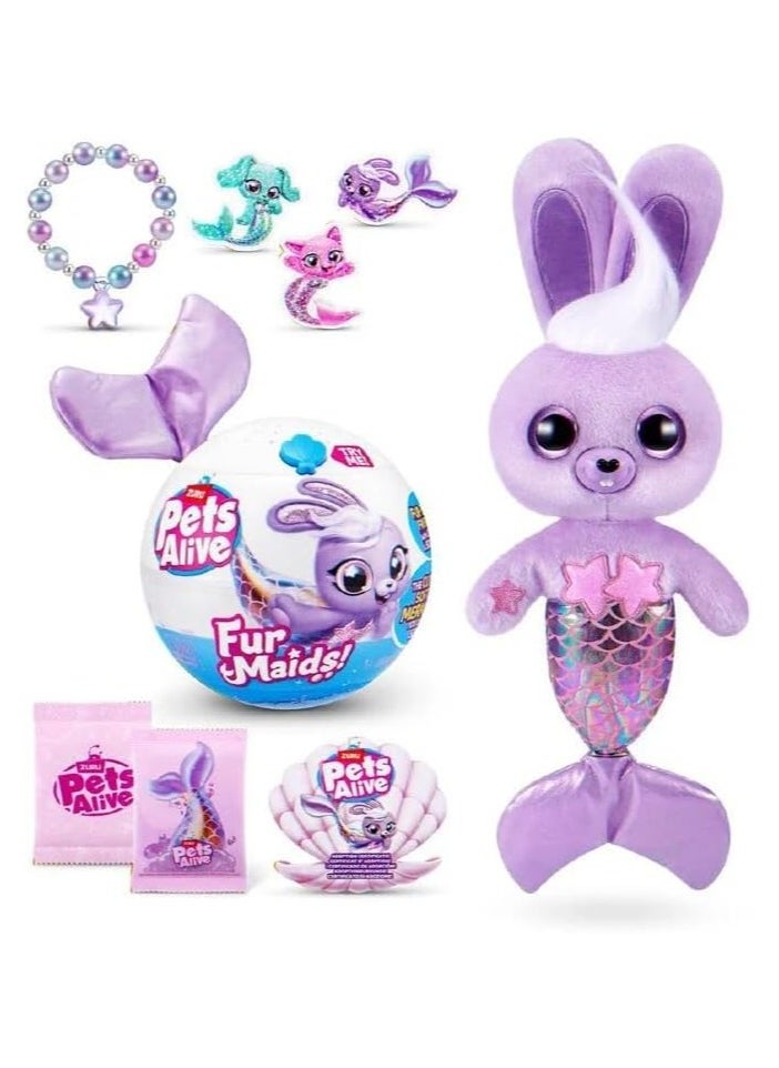 Zuru Pets Alive Furmaids Series 1 Assorted Colours, dazzling mermaids, 10 surprises to unbox, including mermaid accessories for shimmering fun.