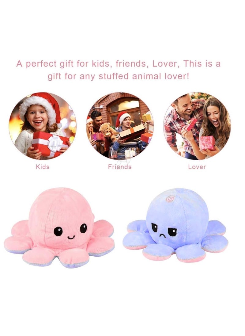 Storio Toy Octopus Plushie Reversible Soft Toys for Kids | Plush Soft Toys for Baby Boys and Girls| Best Gift | Octopus Soft Toy for Kids -Blue Pink