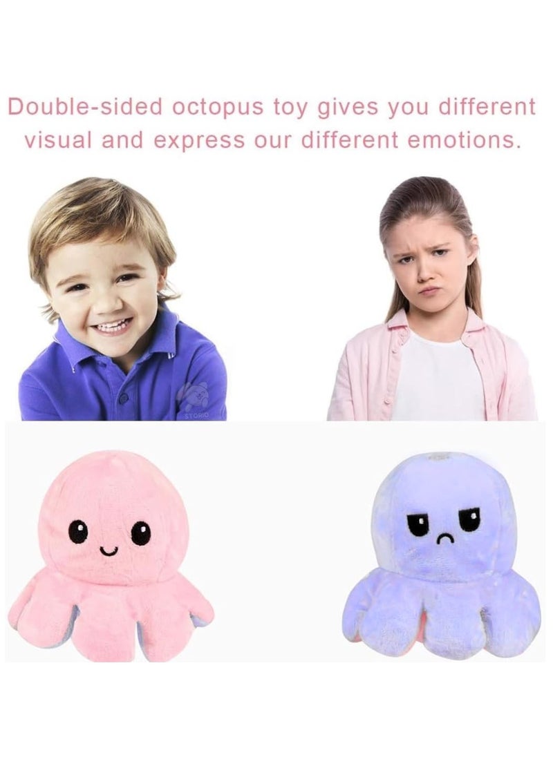 Storio Toy Octopus Plushie Reversible Soft Toys for Kids | Plush Soft Toys for Baby Boys and Girls| Best Gift | Octopus Soft Toy for Kids -Blue Pink