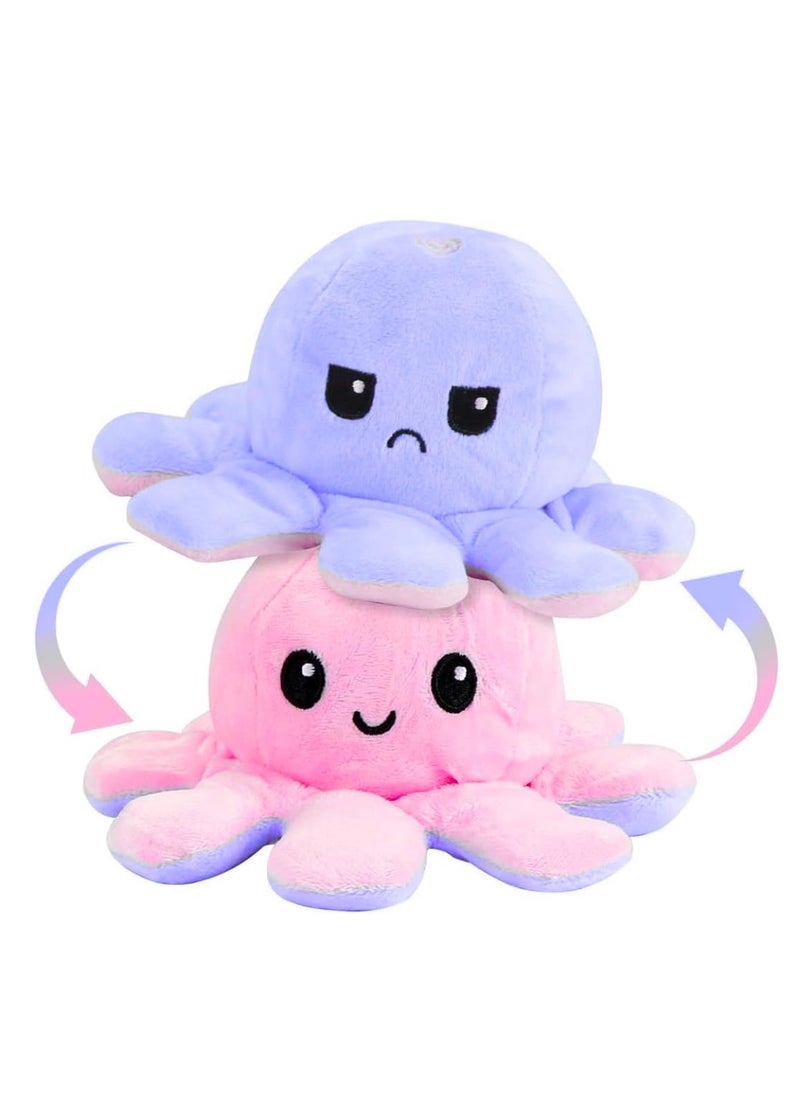 Storio Toy Octopus Plushie Reversible Soft Toys for Kids | Plush Soft Toys for Baby Boys and Girls| Best Gift | Octopus Soft Toy for Kids -Blue Pink
