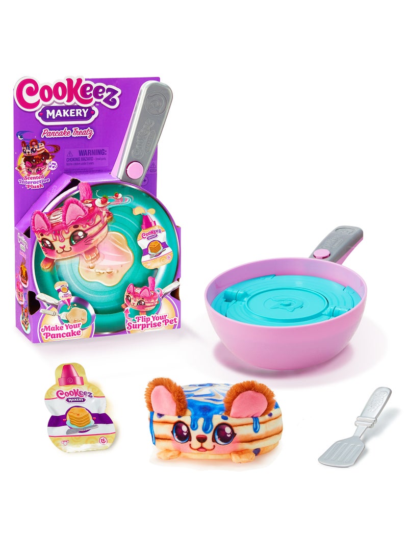 Cookeez Makery Pancake Treatz, Assorted 1 Piece (Style & Color May Vary), Battery Operated | Scented Interactive Plush | Make your Surprise Pancake Pet! | Flip to Reveal your Mystery Plush