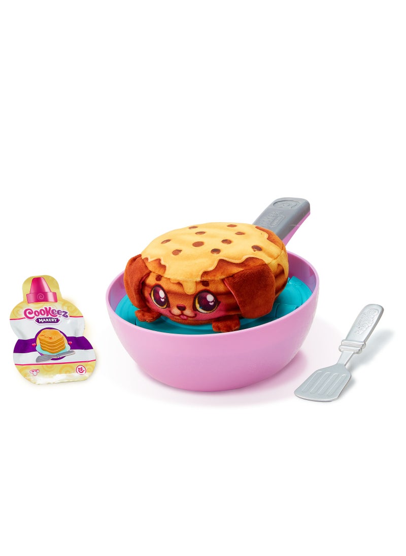 Cookeez Makery Pancake Treatz, Assorted 1 Piece (Style & Color May Vary), Battery Operated | Scented Interactive Plush | Make your Surprise Pancake Pet! | Flip to Reveal your Mystery Plush