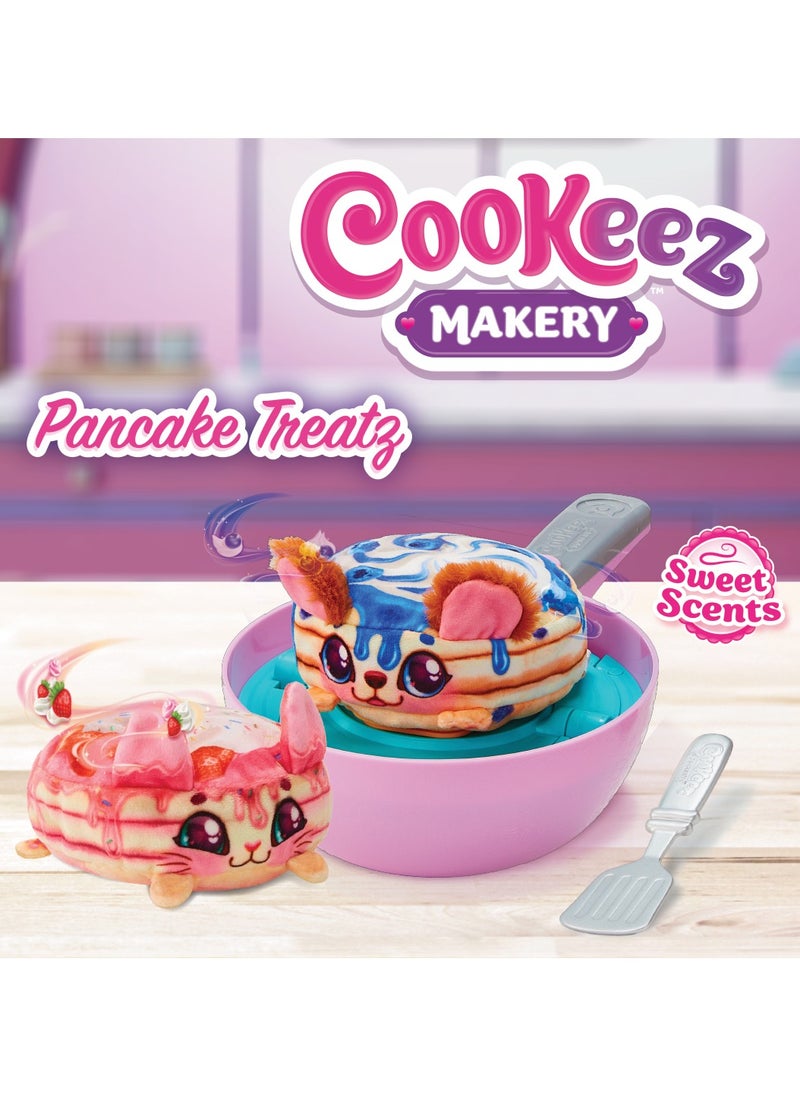Cookeez Makery Pancake Treatz, Assorted 1 Piece (Style & Color May Vary), Battery Operated | Scented Interactive Plush | Make your Surprise Pancake Pet! | Flip to Reveal your Mystery Plush