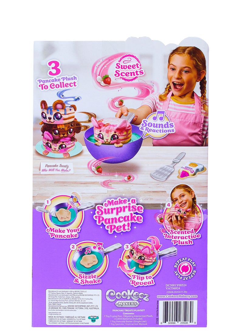 Cookeez Makery Pancake Treatz, Assorted 1 Piece (Style & Color May Vary), Battery Operated | Scented Interactive Plush | Make your Surprise Pancake Pet! | Flip to Reveal your Mystery Plush