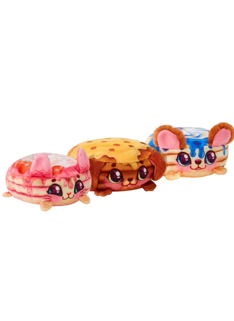 Cookeez Makery Pancake Treatz, Assorted 1 Piece (Style & Color May Vary), Battery Operated | Scented Interactive Plush | Make your Surprise Pancake Pet! | Flip to Reveal your Mystery Plush