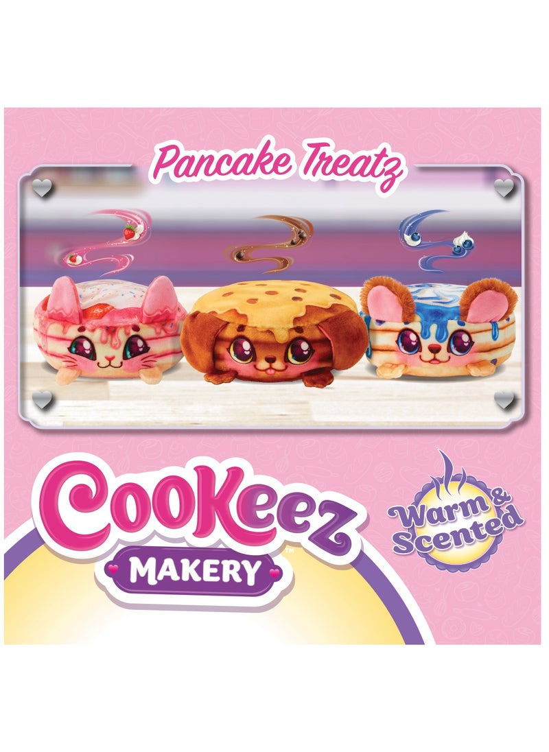 Cookeez Makery Pancake Treatz, Assorted 1 Piece (Style & Color May Vary), Battery Operated | Scented Interactive Plush | Make your Surprise Pancake Pet! | Flip to Reveal your Mystery Plush