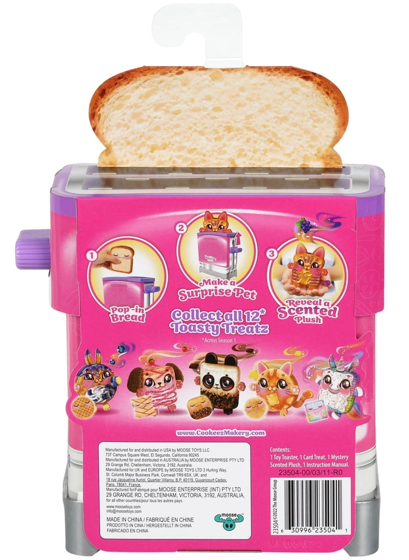 Cookeez Makery Toasty Treatz Toaster, Assorted 1 Piece (Style & Color May Vary) | Reveal a Scented Plush! | Surprise Pet | Mystery Plush