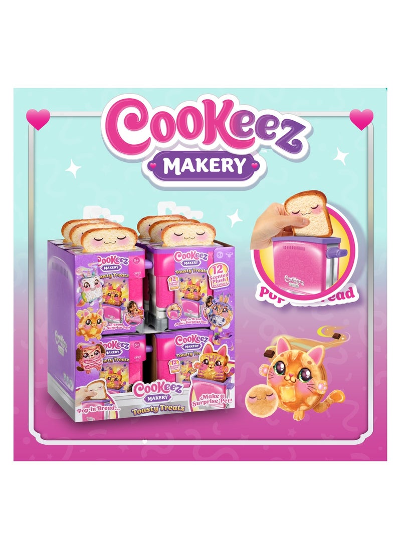 Cookeez Makery Toasty Treatz Toaster, Assorted 1 Piece (Style & Color May Vary) | Reveal a Scented Plush! | Surprise Pet | Mystery Plush