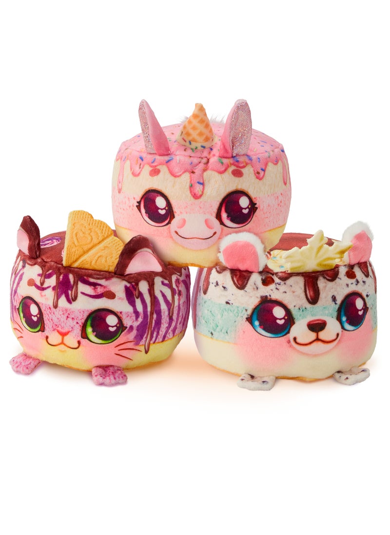 Cookeez Makery Freezy Cakez Fridge, Assorted 1 Piece (Style & Color May Vary), Battery Operated | Scented Interactive Plush | Make & Decorate the Cake, Chill in the Fridge and Be Amazed When a Surprise Pet Comes Out! | Mystery Plush