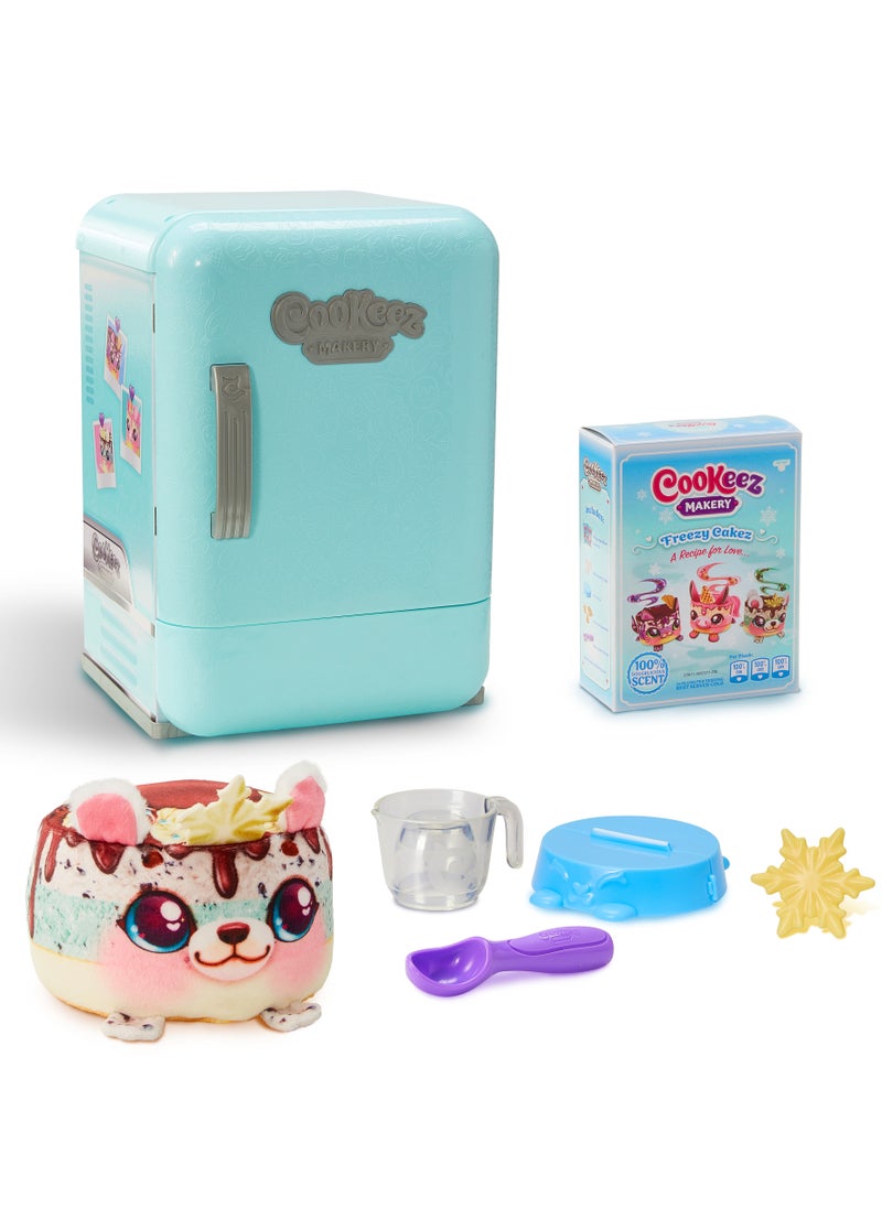 Cookeez Makery Freezy Cakez Fridge, Assorted 1 Piece (Style & Color May Vary), Battery Operated | Scented Interactive Plush | Make & Decorate the Cake, Chill in the Fridge and Be Amazed When a Surprise Pet Comes Out! | Mystery Plush