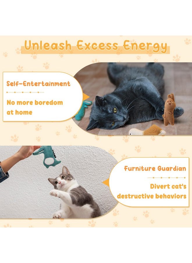 Andiker Cat Catnip Toys for Cats, 5 Pcs Cat Chew Toy with Catnip, Soft&Cute Plush Cat Pillow Entertaining Toys, Cat Toys for Indoor Cats to Playing Chewing Teeth Cleaning Cat Interactive Toys (5pcs)
