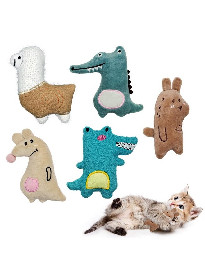 Andiker Cat Catnip Toys for Cats, 5 Pcs Cat Chew Toy with Catnip, Soft&Cute Plush Cat Pillow Entertaining Toys, Cat Toys for Indoor Cats to Playing Chewing Teeth Cleaning Cat Interactive Toys (5pcs)