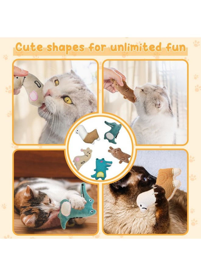 Andiker Cat Catnip Toys for Cats, 5 Pcs Cat Chew Toy with Catnip, Soft&Cute Plush Cat Pillow Entertaining Toys, Cat Toys for Indoor Cats to Playing Chewing Teeth Cleaning Cat Interactive Toys (5pcs)