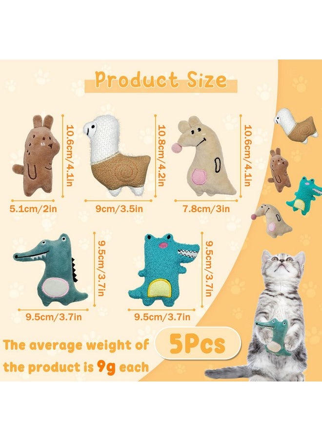 Andiker Cat Catnip Toys for Cats, 5 Pcs Cat Chew Toy with Catnip, Soft&Cute Plush Cat Pillow Entertaining Toys, Cat Toys for Indoor Cats to Playing Chewing Teeth Cleaning Cat Interactive Toys (5pcs)