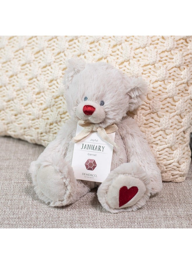 Joyful Red Garnet Color January Birthstone 8.5 Inch Children'S Plush Stuffed Animal Toy