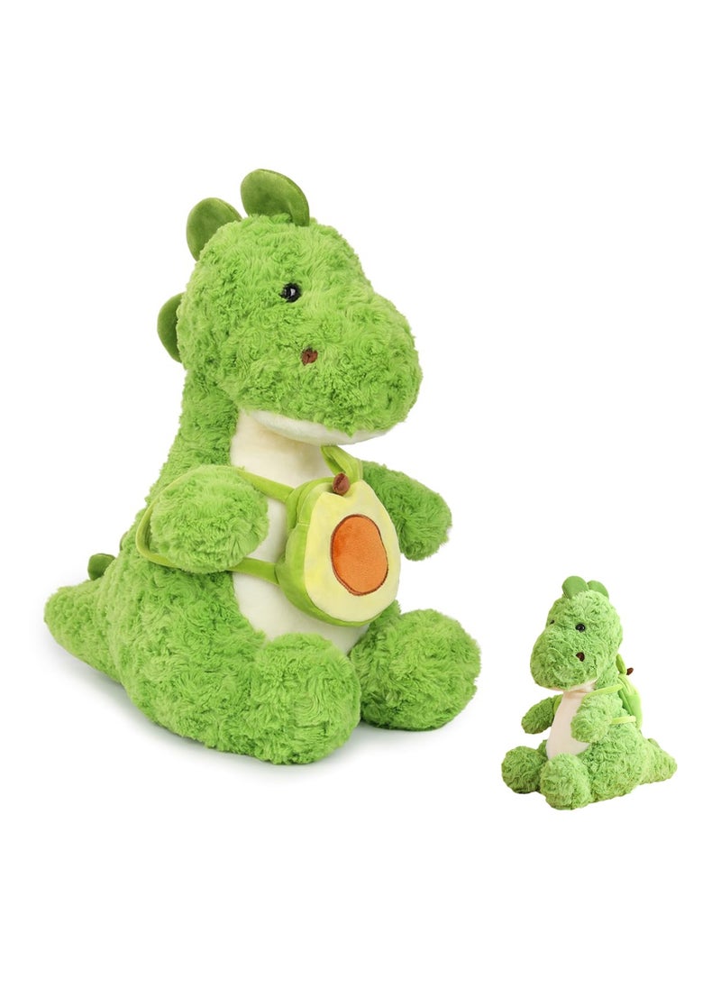 Cute Dinosaur Stuffed Animal with Avocado Backpack, 13.7 Inch Soft Dragon Plush Toy, Cuddly Dino Plushie, Ideal Birthday Gifts for Kids, Girls, Boys, and Lovers