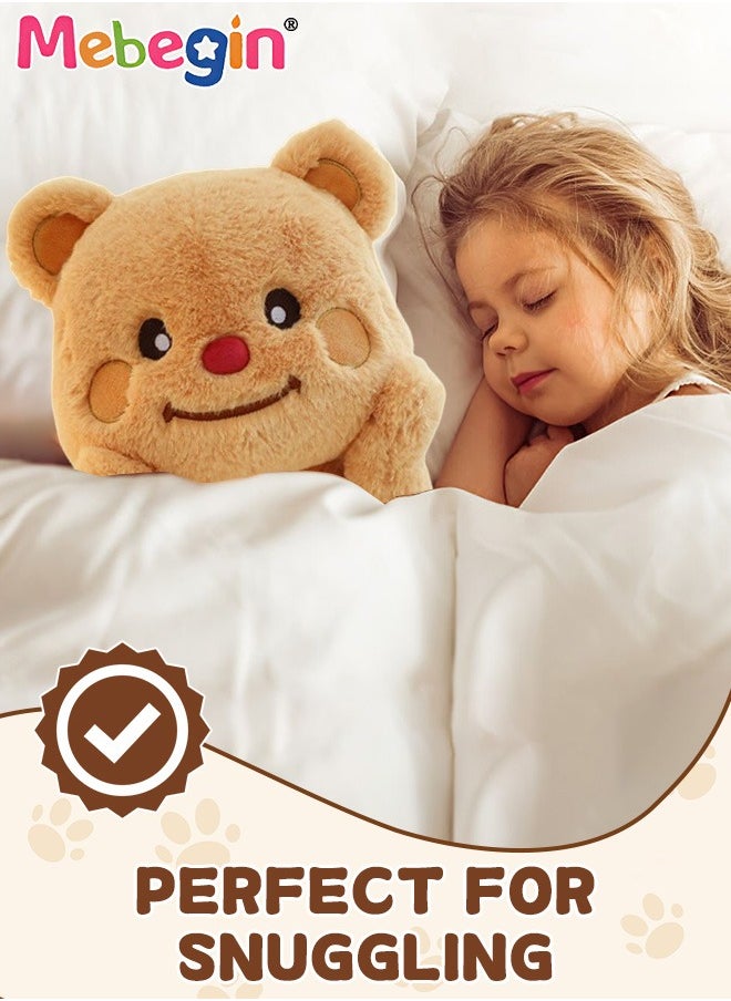 85cm Soft Animal Plush Toy, Resilient Plush Bear, Fuzzy Standing Plush Bear Embroided with Apron, Good Companion for Kids to Sleep, Ideal Gift for Kids and Adults