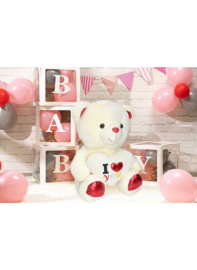 50cm White Teddy Bear Toy with Holding Heart Shape for Girls Friend and Couples Anniversary Valentine and Birthday Gift
