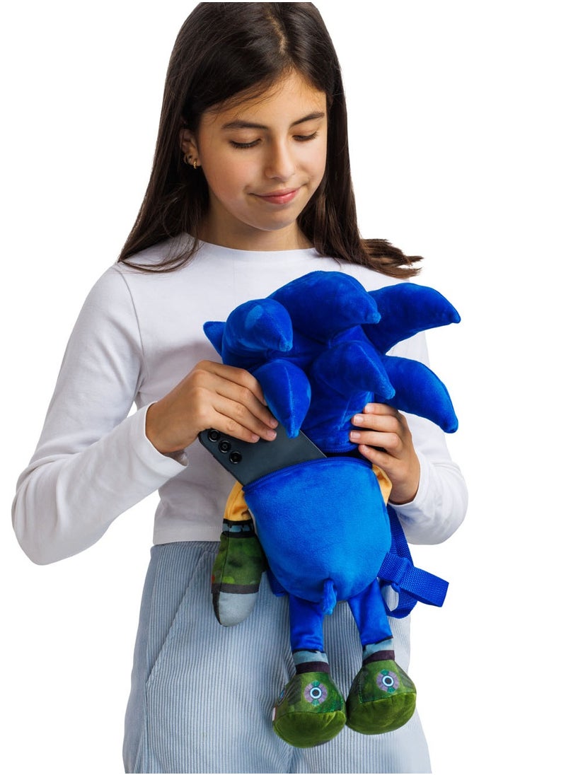 Sonic Plush Backpack 12-Inches, Assorted 1 Piece (Style & Color May Vary) | Plush Toy | Soft Toy | Perfect Gift for Kids & Adults