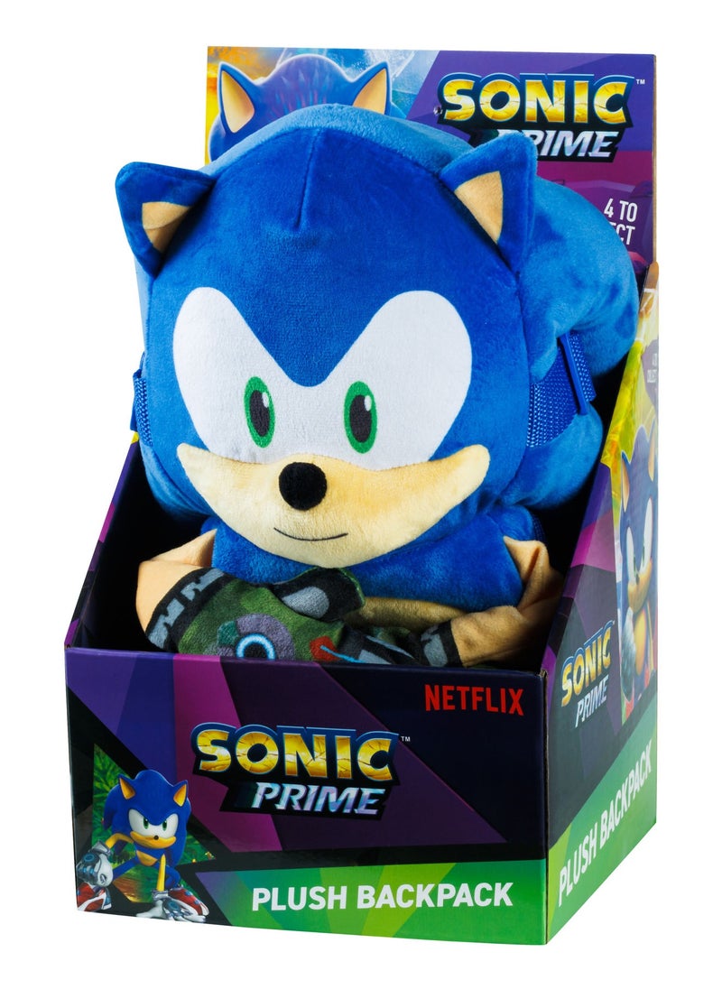 Sonic Plush Backpack 12-Inches, Assorted 1 Piece (Style & Color May Vary) | Plush Toy | Soft Toy | Perfect Gift for Kids & Adults