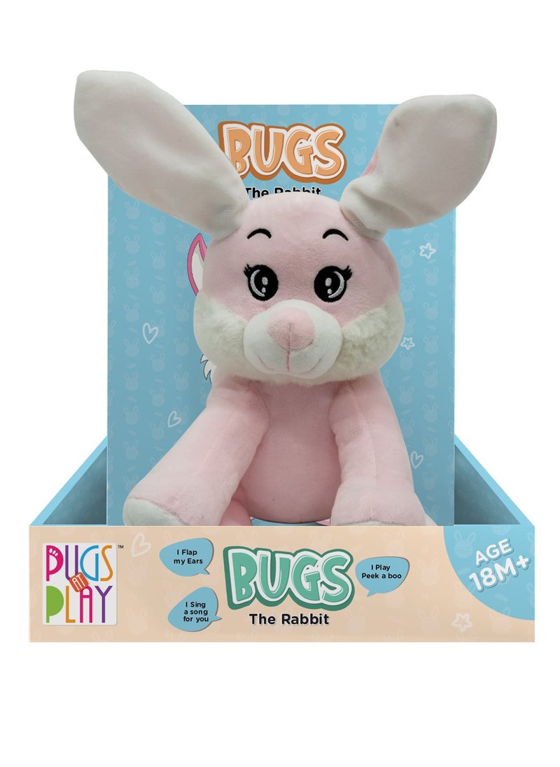 Pugs At Play Peek A Boo Bugs 10-Inches, Battery Operated | Interactive Plush Toy