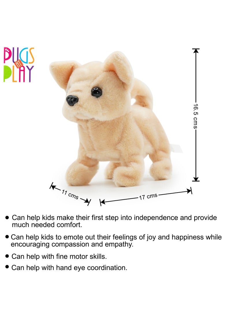 Pugs At Play Walking Chili 6.5-Inches, Battery Operated | Interactive Plush Toy