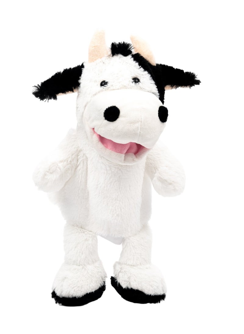 Pugs At Play Puppet Cow 14-Inches, Battery Operated  | Interactive Plush Toy