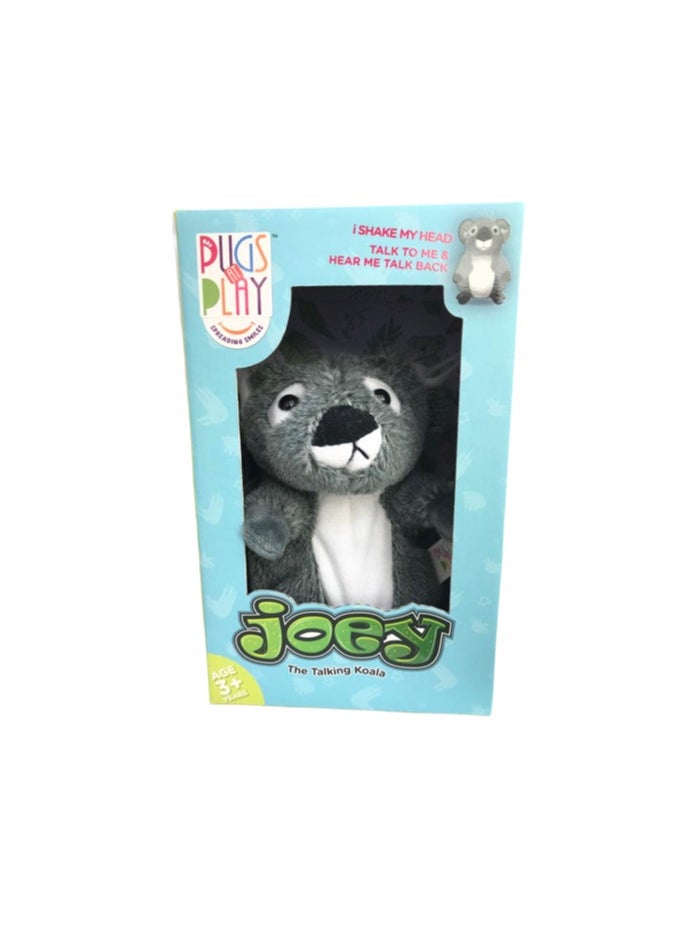 Pugs At Play Talking Koala - Joey 7-Inches, Battery Operated | Toy Koala | Electronic Pet | Shakes Head and Voice Repeat | Interactive Plush Toy Gift for Kids