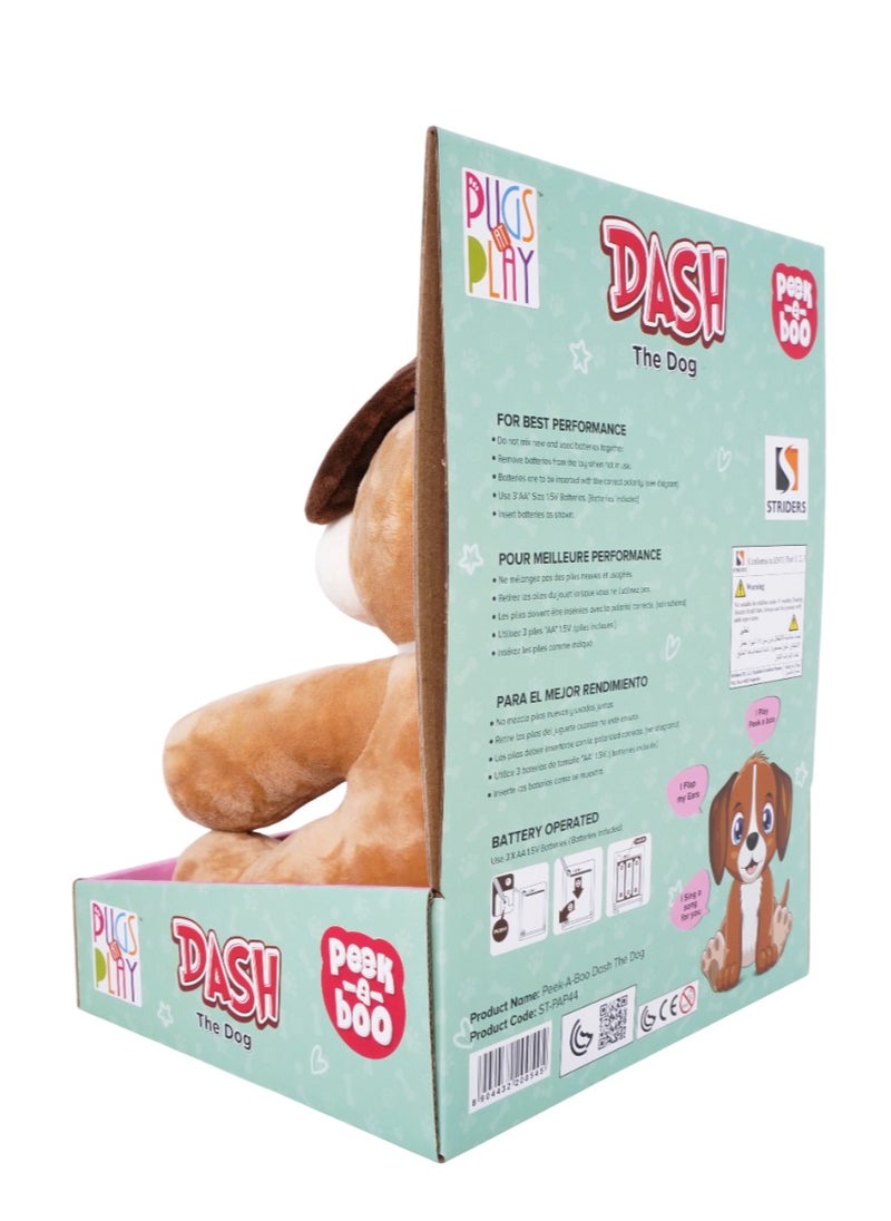 Pugs At Play Peek A Boo Dash 10-Inches, Battery Operated | Interactive Plush Toy