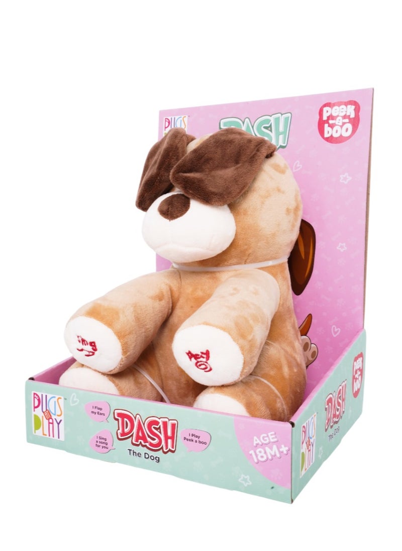 Pugs At Play Peek A Boo Dash 10-Inches, Battery Operated | Interactive Plush Toy