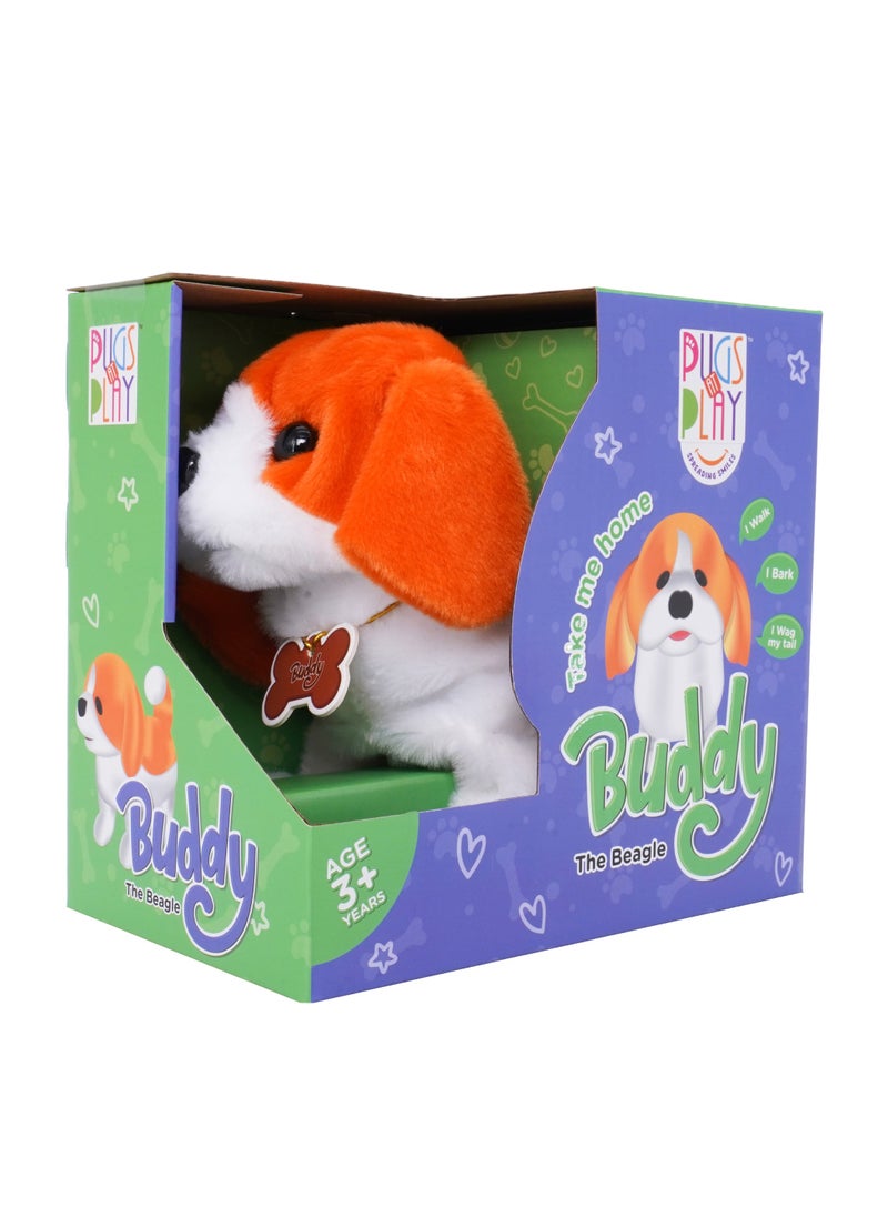 Pugs At Play Walking Buddy 6.5-Inches, Battery Operated | Interactive Plush Toy