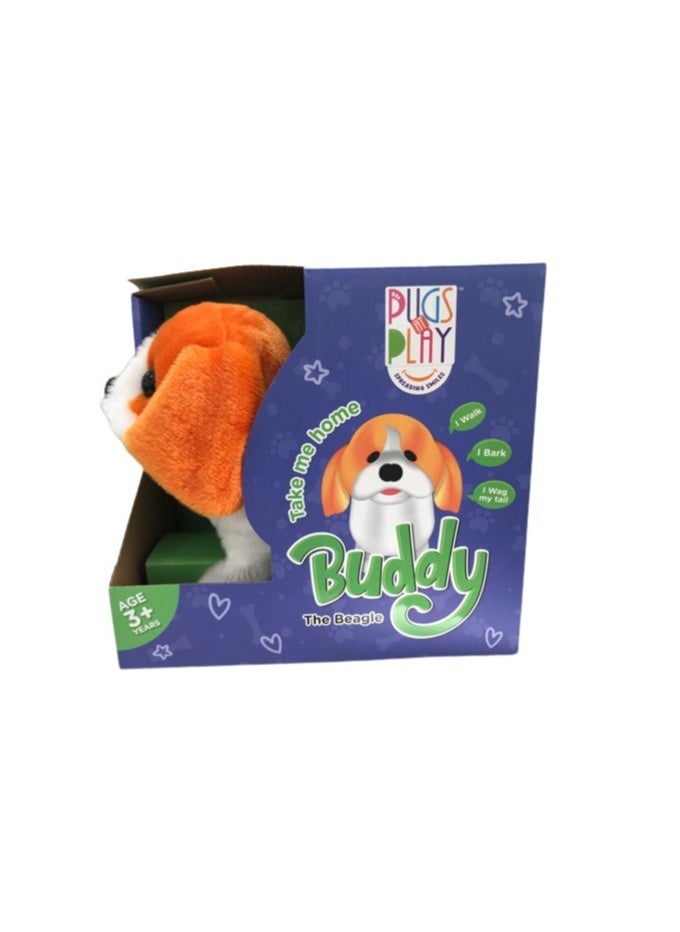 Pugs At Play Walking Buddy 6.5-Inches, Battery Operated | Interactive Plush Toy