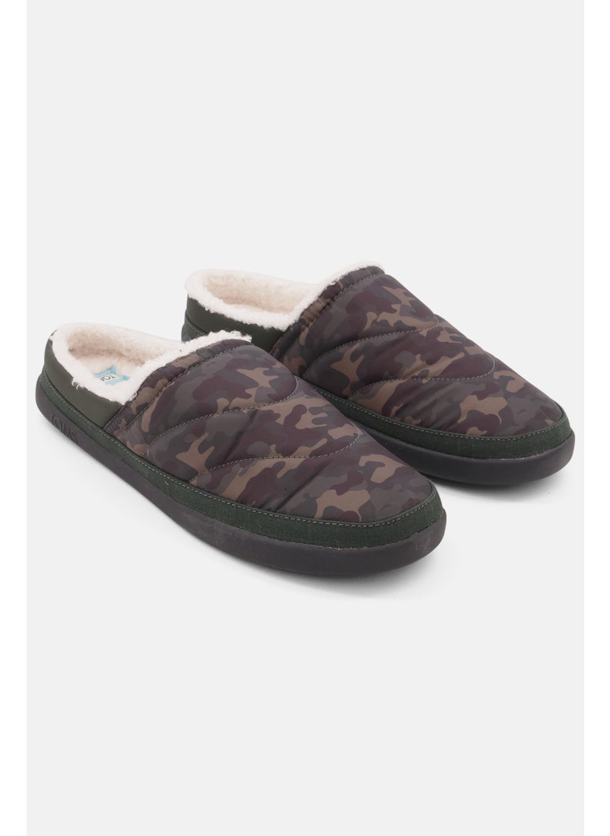 Women Slip On Camo Mules, Dark Green Combo