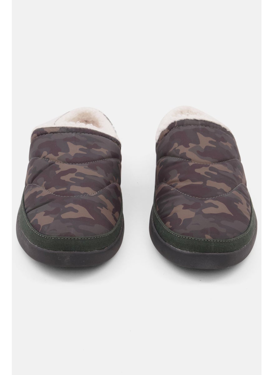 Women Slip On Camo Mules, Dark Green Combo