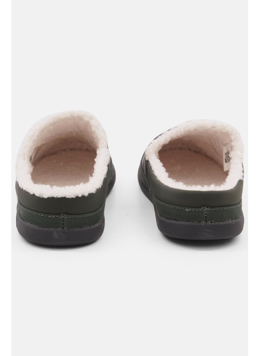 Women Slip On Camo Mules, Dark Green Combo