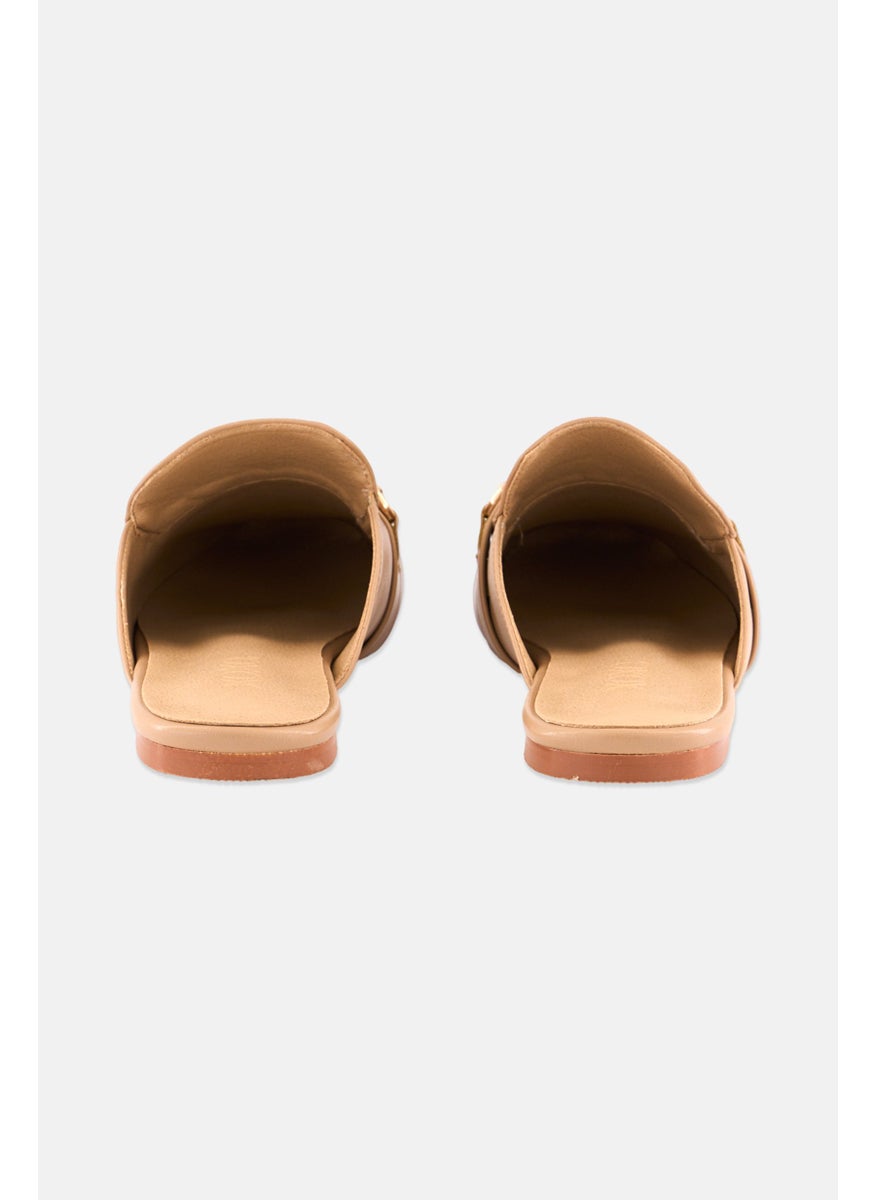 Women Slip On Mules, Beige