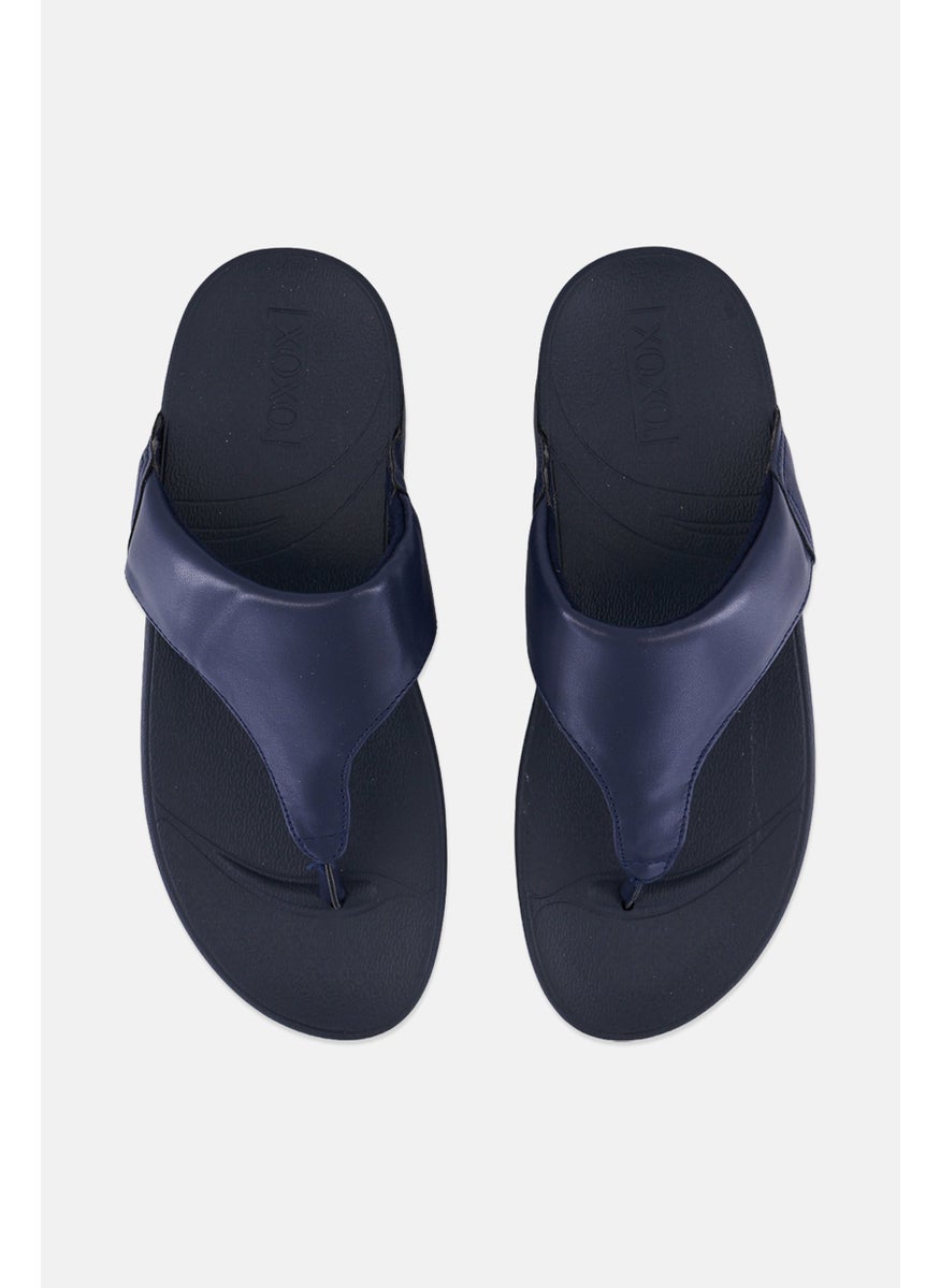Women Slip On Sandals, Navy Blue