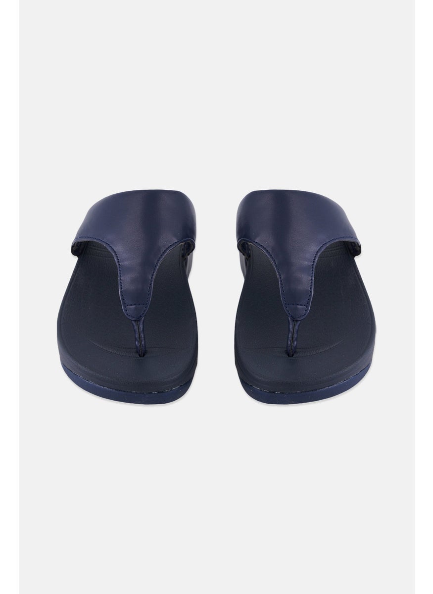 Women Slip On Sandals, Navy Blue