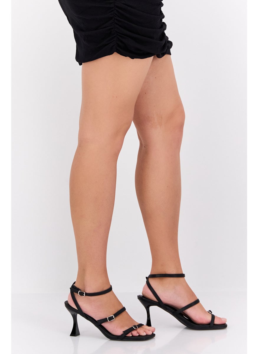 Women Adjustable Buckle Sandal, Black