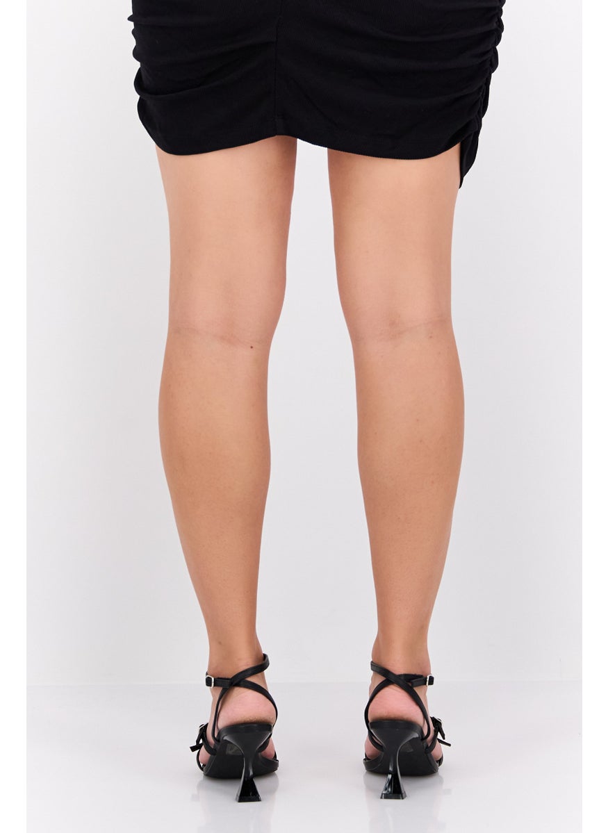 Women Adjustable Buckle Sandal, Black