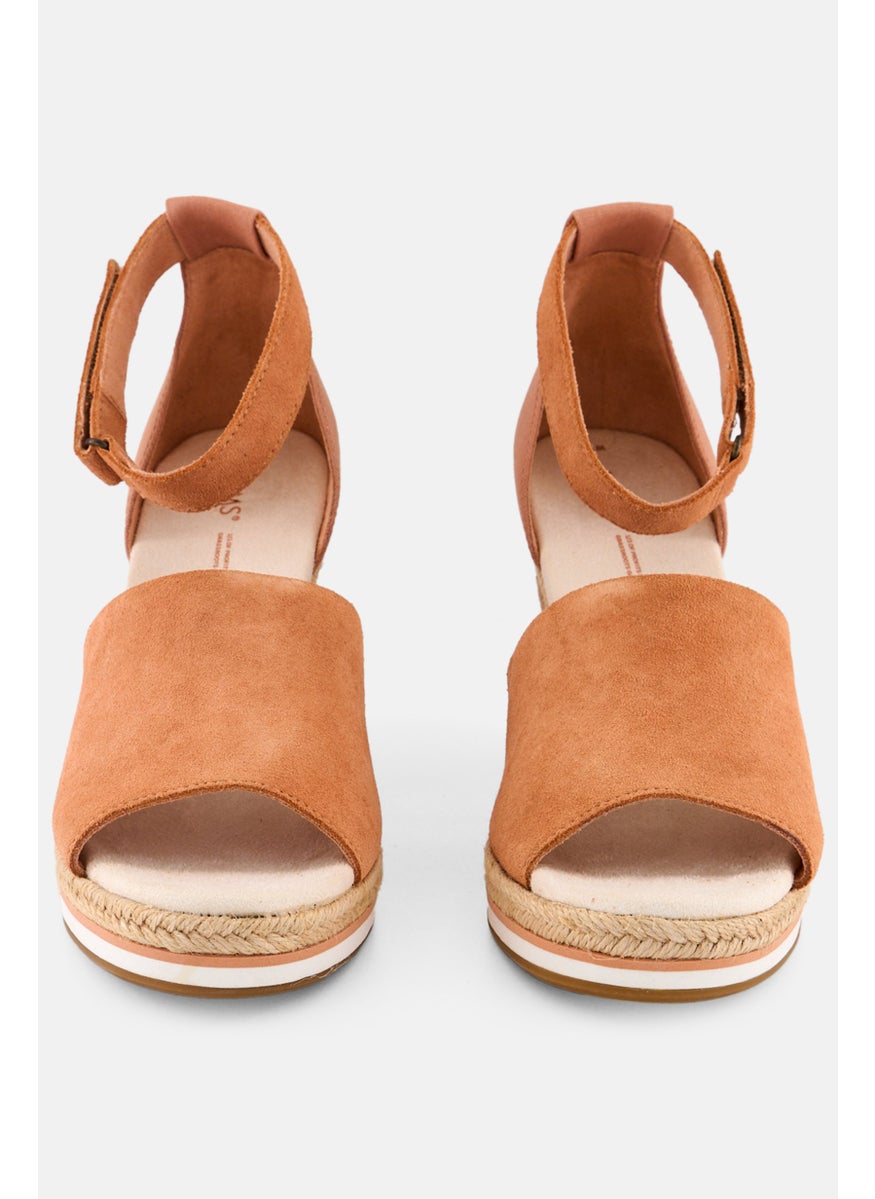 Women Marisol Micro Suede Velcro Closure Wedges, Tan