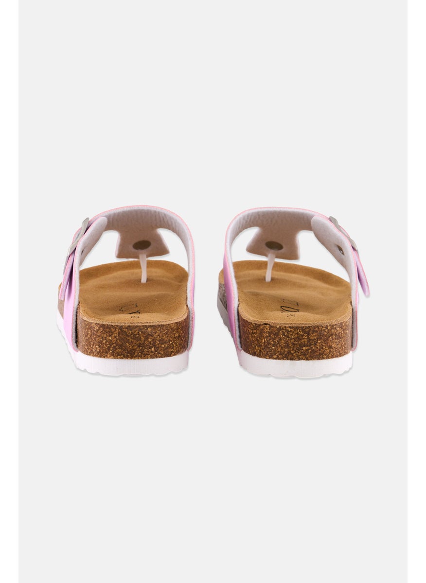 Women Slip On Cork Sandals, Barbie Pink